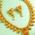 matte gold plated leaf motif necklace set with earrings