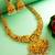 gold plated goddess lakshmi temple necklace set with jhumka earrings