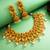 gold plated broad floral choker necklace set with jhumka earrings