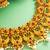 gold plated broad floral choker necklace set with jhumka earrings