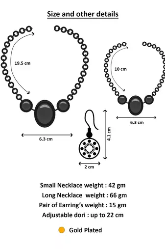 gold plated dual necklace combo set with jhumka earrings