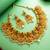 gold plated broad coin-style choker necklace set with earrings