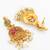 gold plated broad coin-style choker necklace set with earrings