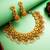 gold plated floral leaf choker necklace set with jhumka earrings