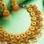 gold plated floral leaf choker necklace set with jhumka earrings