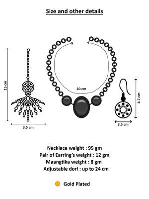 green kundan choker necklace set with earrings and maangtika 4