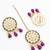 purple kundan choker necklace set with earrings and maangtika