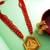 red bead multi-strand temple necklace set with jhumka earrings