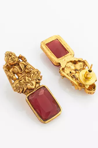 antique gold lakshmi temple necklace set with earrings