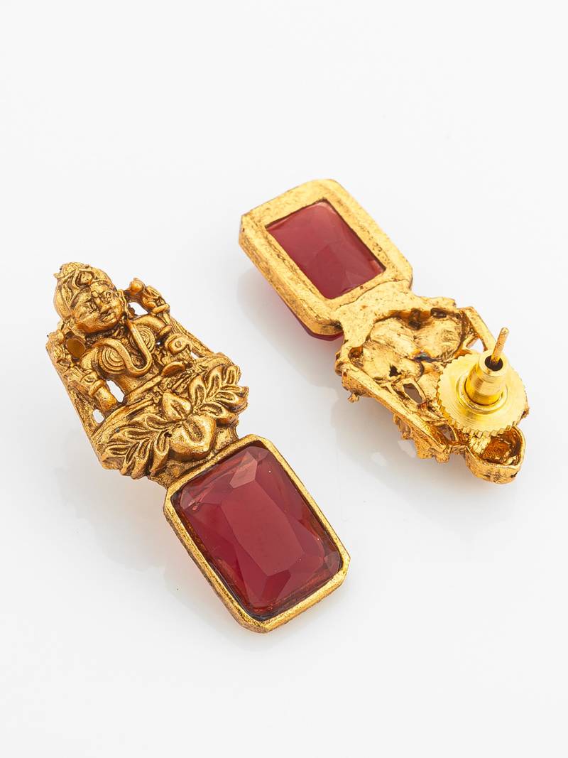 antique gold lakshmi temple necklace set with earrings