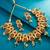 floral peacock motif necklace set with earrings
