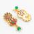 floral peacock motif necklace set with earrings