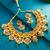 temple crescent motif pearl necklace set with earrings