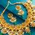 temple crescent motif pearl necklace set with earrings