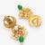 temple crescent motif pearl necklace set with earrings