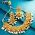 kundan krishna motif choker necklace set with earrings