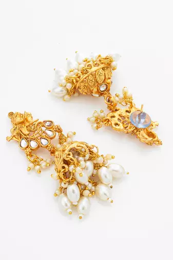 kundan krishna motif choker necklace set with earrings