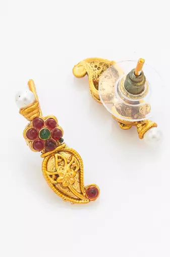mango paisley motif necklace set with earrings