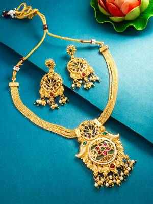 multi strand statement pendant necklace set with earrings 1