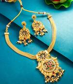 multi strand statement pendant necklace set with earrings