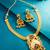 meenakari floral pendant necklace set with earrings