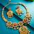 circular medallion motif necklace set with earrings