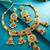 green medallion peacock motif necklace set with earrings