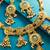 green medallion peacock motif necklace set with earrings
