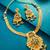 diamond motif statement pendant necklace set with earrings