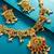 floral wheel medallion necklace set with earrings