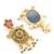 floral wheel medallion necklace set with earrings