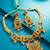 crescent drop medallion necklace set with earrings