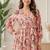 PEACH FLORAL DIGITAL PRINT WORK FABRIC RAYON WOMEN KURTI