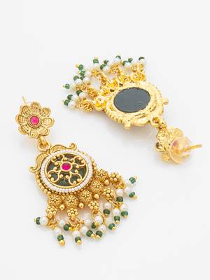 elephant motif statement pendant necklace set with earrings 3