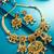 lotus motif crescent drop necklace set with earrings