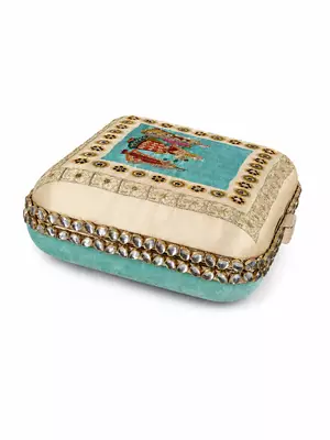 Royal Courtesan Miniature Art Clutch Bag with Gold Embellishment 3