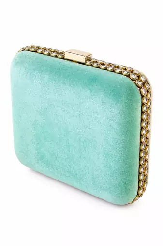 Royal Courtesan Miniature Art Clutch Bag with Gold Embellishment