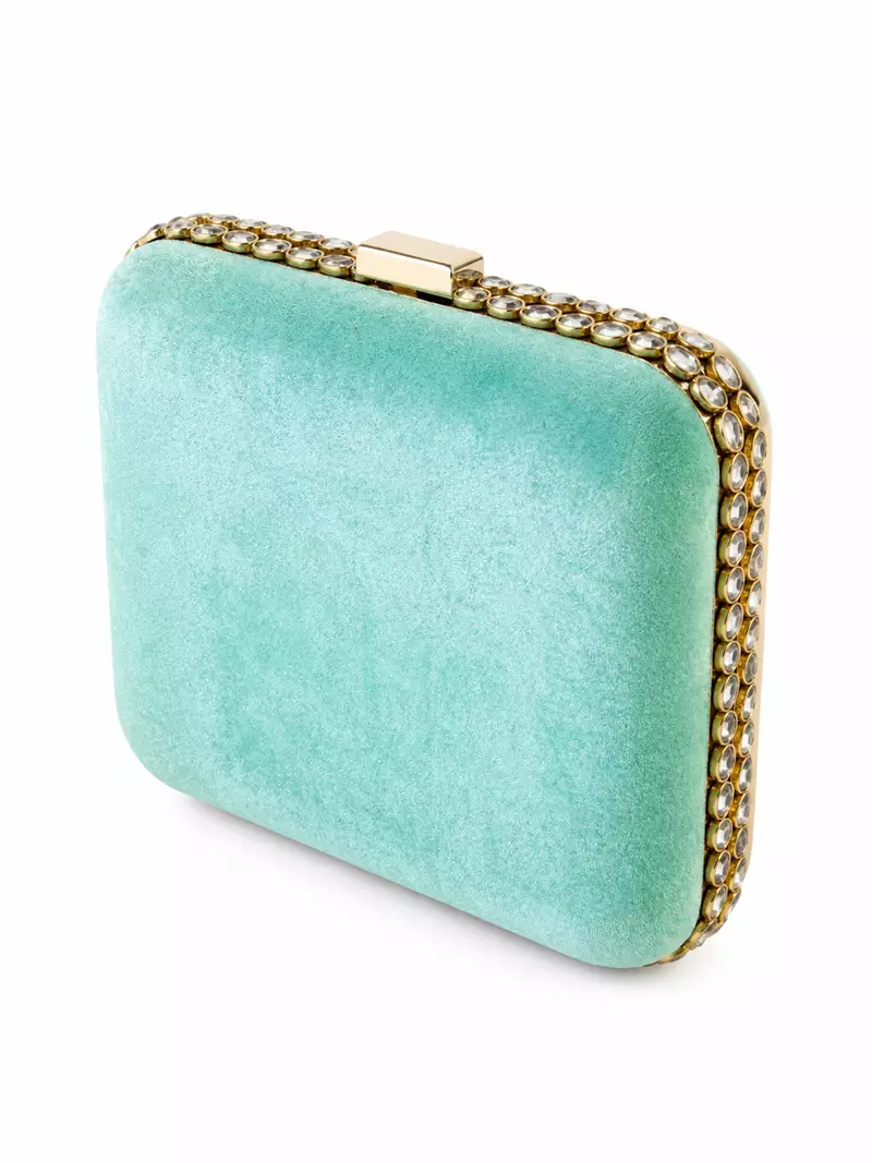 Royal Courtesan Miniature Art Clutch Bag with Gold Embellishment