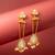 wedding special turquoise enamel kundan chandelier drop earrings with pearl ghungroo