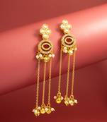 presents kundan maroon stone chain tassel drop earrings