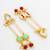 party wear kundan green hexagon stone chain tassel drop earrings