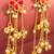 kundan pink floral chain tassel drop earrings with ghungroo for party wear