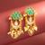 wedding wear kundan green floral chandbali style drop earrings