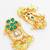 wedding wear kundan green floral chandbali style drop earrings