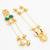 wedding wear kundan green hexagon chandelier earrings with chain tassels