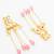 delicate kundan floral chandelier earrings with pink bead tassels