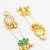 kundan chain drop earrings with green floral charm and ghungroo