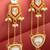 bridal wear kundan maroon enamel chandelier earrings with pearl chain drops