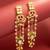 bridal wear kundan pink stone chandelier earrings with pearl bead chains