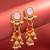 wedding wear kundan purple stone chandelier earrings with multicolor jhumki drops